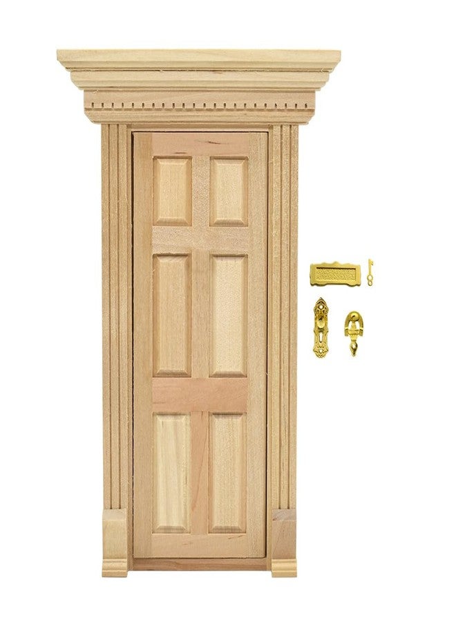 iLAND Dollhouse Door on 1:12 Scale, Miniature Door w/Handle & Knocker (Neoclassical Mini Door) - Image 2